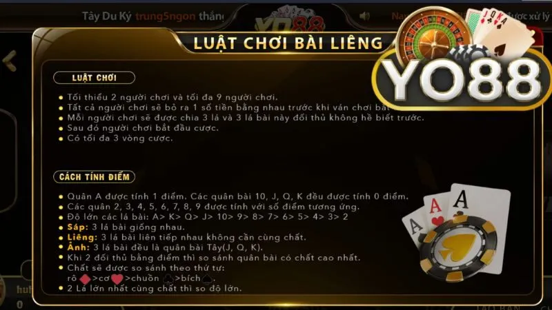 Luật chơi Liêng Yo88 đơn giản