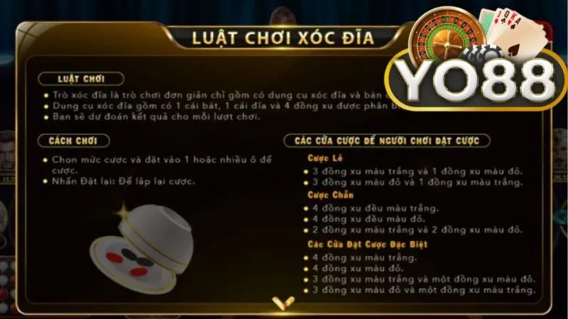 Luật chơi Xóc Dĩa Yo88