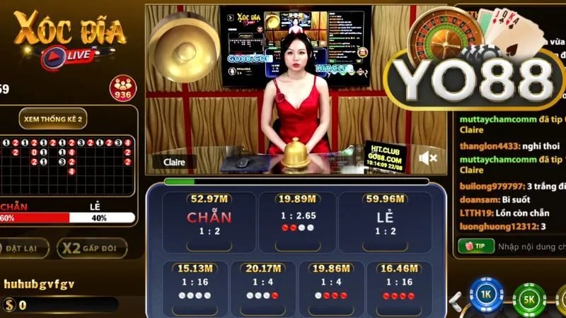 Trải nghiệm Xóc Đĩa Livestream Yo88 online chân thực